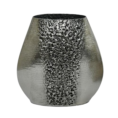 Tischvase aus Messing in Silber, 22 x 10 x 22 cm von DRW