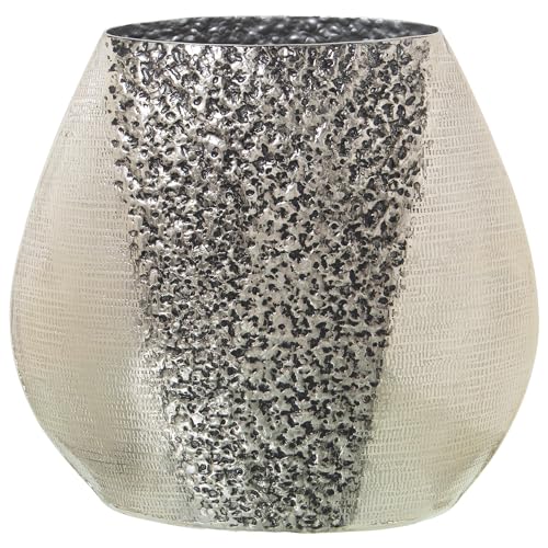 Tischvase aus Messing in Silber, 27 x 13 x 26 cm von DRW