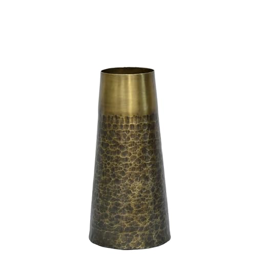 Tischvase aus Messing in antikem Gold, 15 x 30 cm von DRW