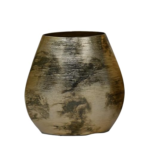 Tischvase aus Metall, Messing, vergoldet, 22 x 10 x 22 cm von DRW