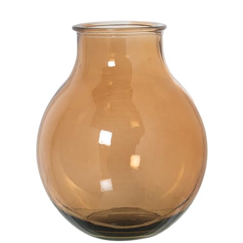 Vase aus recyceltem Glas, Braun, 29 x 36 cm, Öffnung 12,5 cm von DRW