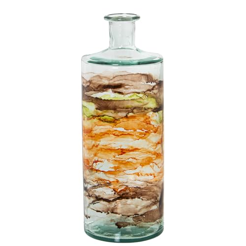Vase aus recyceltem Glas, Mehrfarbig, 15 x 40 cm, Öffnung 4 cm von DRW