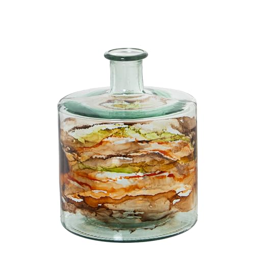 Vase aus recyceltem Glas, Mehrfarbig, 21 x 26 cm, Öffnung 4 cm von DRW