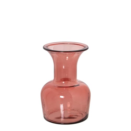 Vase aus recyceltem Glas, Rosa, 12 x 20 cm, Öffnung 9/5 cm von DRW