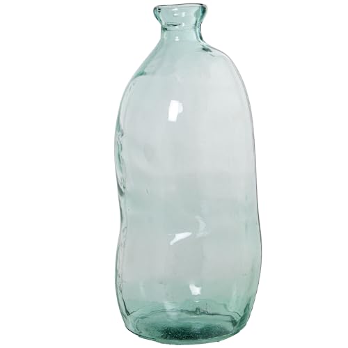 Vase aus recyceltem Glas, transparent, unregelmäßig, 34 x 73 cm, Öffnung 8 cm von DRW