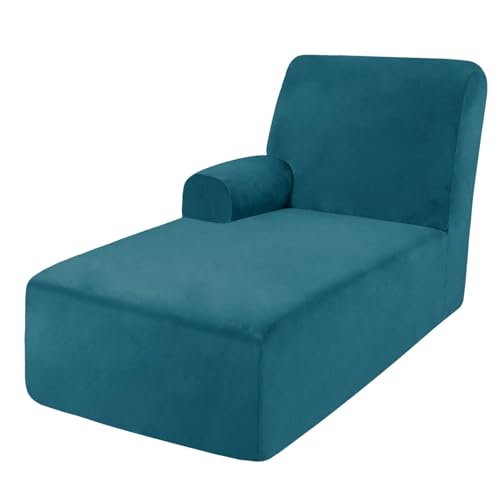 DRXRD Chaise Couch Cover mit Arm Chaise Lounge Slipcover Stretch Sofa Slipcover Haustiermöbel Stretch Couch Cover waschbar Dark Blue Left DRXRD Chaise Couch Cover mit Arm Chaise Lounge Slipcover Stretch Sofa Slipcover Haustiermöbel Stretch Couch Cover waschbar Dark Blue Left von DRXRD