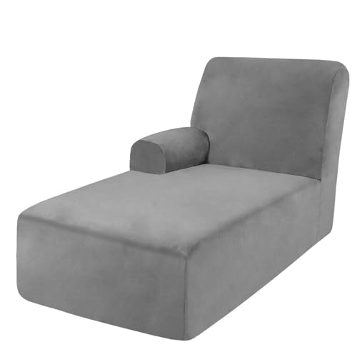 DRXRD Chaise Couch Cover mit Arm Chaise Lounge Slipcover Stretch Sofa Slipcover Haustiermöbel Stretch Couch Cover waschbar Gray Left DRXRD Chaise Couch Cover mit Arm Chaise Lounge Slipcover Stretch Sofa Slipcover Haustiermöbel Stretch Couch Cover waschbar Gray Left von DRXRD