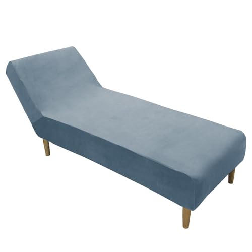 DRXRD Chaise Lounge Cover Stretch Armless Stuhl Slipbezug für Wohnzimmer im Innenraum Schlafzimmer weiche Jacquard Stoffmaschine Waschbar Blue von DRXRD