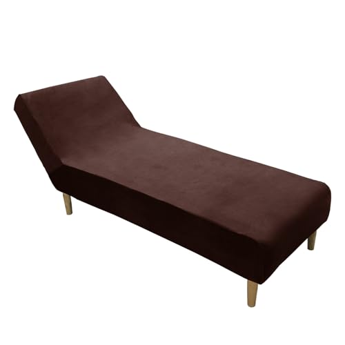 DRXRD Chaise Lounge Cover Stretch Armless Stuhl Slipbezug für Wohnzimmer im Innenraum Schlafzimmer weiche Jacquard Stoffmaschine Waschbar Brown von DRXRD