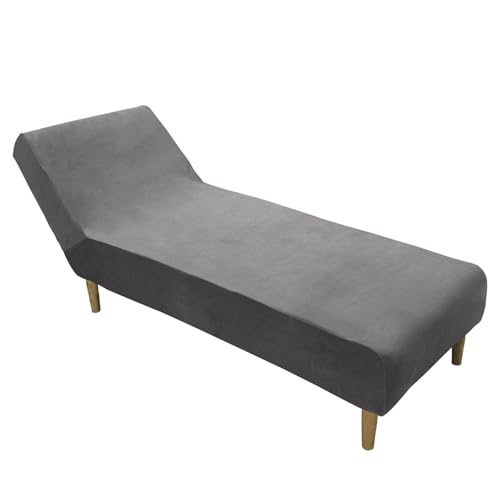 DRXRD Chaise Lounge Cover Stretch Armless Stuhl Slipbezug für Wohnzimmer im Innenraum Schlafzimmer weiche Jacquard Stoffmaschine Waschbar Gray von DRXRD