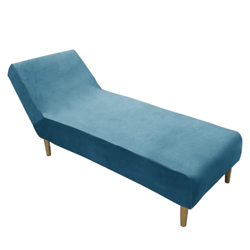 DRXRD Chaise Lounge Cover Stretch Armless Stuhl Slipbezug für Wohnzimmer im Innenraum Schlafzimmer weiche Jacquard Stoffmaschine Waschbar Peacock Blue von DRXRD