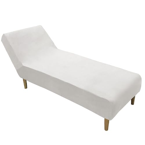 DRXRD Chaise Lounge Cover Stretch Armless Stuhl Slipbezug für Wohnzimmer im Innenraum Schlafzimmer weiche Jacquard Stoffmaschine Waschbar White von DRXRD