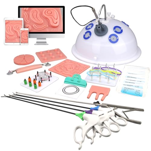 DRXRD Chirurgia Laparoscopica Trainer Simulator Set Laparoscopia Con Luz & Cámara & 4 Strumenti di Formazione & 10 Moduli di Addestramento per Didattica e Esercitazioni 30° von DRXRD