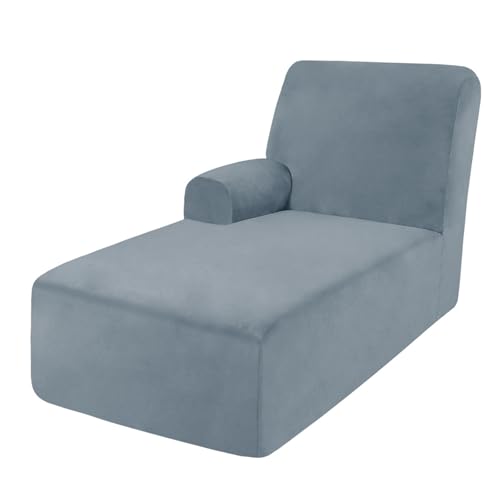 DRXRD Einzelarm -Chaise Lounge Cover - Chaise Stuhl Slipcover - Lounge -Sofa -Abdeckung - Weiche Samt -Schecks - 1 -teilige Form Fit Chase Covers Blue Left DRXRD Einzelarm -Chaise Lounge Cover - Chaise Stuhl Slipcover - Lounge -Sofa -Abdeckung - Weiche Samt -Schecks - 1 -teilige Form Fit Chase Covers Blue Left von DRXRD