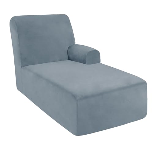DRXRD Einzelarm -Chaise Lounge Cover - Chaise Stuhl Slipcover - Lounge -Sofa -Abdeckung - Weiche Samt -Schecks - 1 -teilige Form Fit Chase Covers Blue Right DRXRD Einzelarm -Chaise Lounge Cover - Chaise Stuhl Slipcover - Lounge -Sofa -Abdeckung - Weiche Samt -Schecks - 1 -teilige Form Fit Chase Covers Blue Right von DRXRD