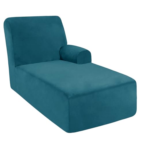 DRXRD Einzelarm -Chaise Lounge Cover - Chaise Stuhl Slipcover - Lounge -Sofa -Abdeckung - Weiche Samt -Schecks - 1 -teilige Form Fit Chase Covers Dark Blue Right DRXRD Einzelarm -Chaise Lounge Cover - Chaise Stuhl Slipcover - Lounge -Sofa -Abdeckung - Weiche Samt -Schecks - 1 -teilige Form Fit Chase Covers Dark Blue Right von DRXRD