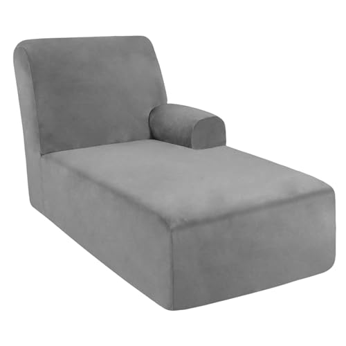 DRXRD Einzelarm -Chaise Lounge Cover - Chaise Stuhl Slipcover - Lounge -Sofa -Abdeckung - Weiche Samt -Schecks - 1 -teilige Form Fit Chase Covers Gray Right DRXRD Einzelarm -Chaise Lounge Cover - Chaise Stuhl Slipcover - Lounge -Sofa -Abdeckung - Weiche Samt -Schecks - 1 -teilige Form Fit Chase Covers Gray Right von DRXRD