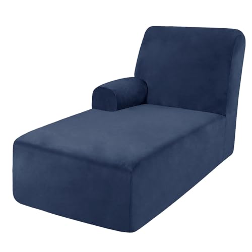 DRXRD Einzelarm -Chaise Lounge Cover - Chaise Stuhl Slipcover - Lounge -Sofa -Abdeckung - Weiche Samt -Schecks - 1 -teilige Form Fit Chase Covers Navy Blue Left DRXRD Einzelarm -Chaise Lounge Cover - Chaise Stuhl Slipcover - Lounge -Sofa -Abdeckung - Weiche Samt -Schecks - 1 -teilige Form Fit Chase Covers Navy Blue Left von DRXRD
