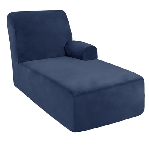 DRXRD Einzelarm -Chaise Lounge Cover - Chaise Stuhl Slipcover - Lounge -Sofa -Abdeckung - Weiche Samt -Schecks - 1 -teilige Form Fit Chase Covers Navy Blue Right DRXRD Einzelarm -Chaise Lounge Cover - Chaise Stuhl Slipcover - Lounge -Sofa -Abdeckung - Weiche Samt -Schecks - 1 -teilige Form Fit Chase Covers Navy Blue Right von DRXRD