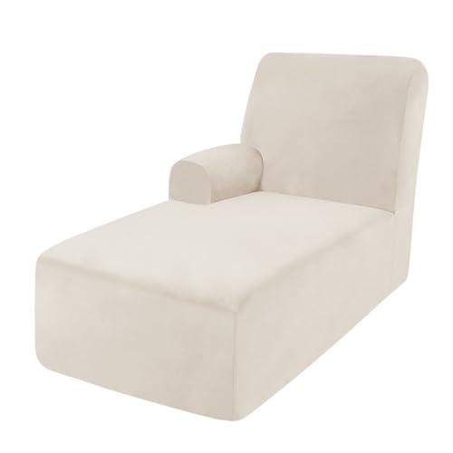 DRXRD Einzelarm -Chaise Lounge Cover - Chaise Stuhl Slipcover - Lounge -Sofa -Abdeckung - Weiche Samt -Schecks - 1 -teilige Form Fit Chase Covers White Left DRXRD Einzelarm -Chaise Lounge Cover - Chaise Stuhl Slipcover - Lounge -Sofa -Abdeckung - Weiche Samt -Schecks - 1 -teilige Form Fit Chase Covers White Left von DRXRD