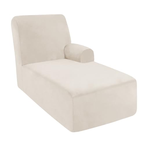 DRXRD Einzelarm -Chaise Lounge Cover - Chaise Stuhl Slipcover - Lounge -Sofa -Abdeckung - Weiche Samt -Schecks - 1 -teilige Form Fit Chase Covers White Right DRXRD Einzelarm -Chaise Lounge Cover - Chaise Stuhl Slipcover - Lounge -Sofa -Abdeckung - Weiche Samt -Schecks - 1 -teilige Form Fit Chase Covers White Right von DRXRD