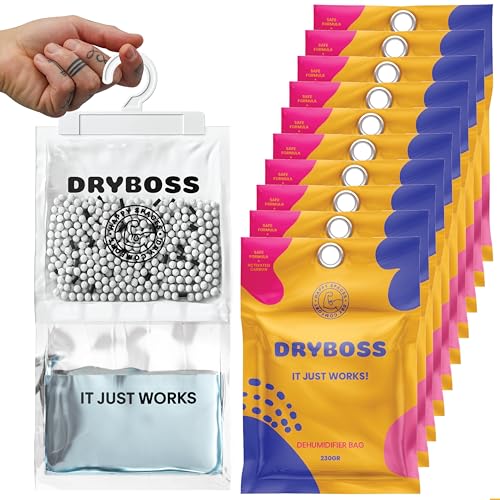 DRYBOSS Pack XL 230gr Schrank Entfeuchter ohne Strom I Feuchtigkeits Beutel mit Schrankduft I Entfeuchter Schrank I Luftraumentfeuchter Aufhängen I Entfeuchter Beutel Moisture Absorber (20) von DRYBOSS