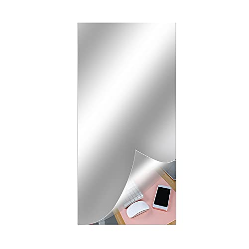 DRYEN 4 Stück selbstklebende Acryl-Spiegelplatten, 49,7 x 150,1 cm, flexible Spiegelfliesen, Spiegel-Aufkleber für Zuhause, Wand, Schlafzimmer, Dekoration von DRYEN