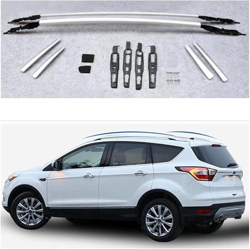 DRYFAL 2 Stück Auto Dachträger Längsstange für Ford Kuga Escape 2016-2019 Aluminium Dachträger Vertikale Stange Transport Reisezubehör von DRYFAL