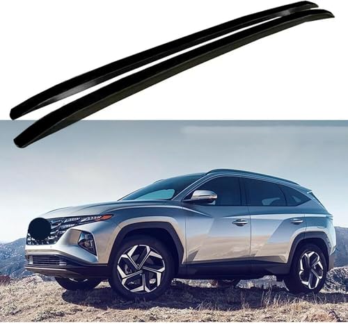 DRYFAL 2 Stück Auto Dachträger Längsstange für Hyundai Tucson NX4 2021 2022 Aluminium Dachträger Vertikale Stange Transport Reisezubehör von DRYFAL