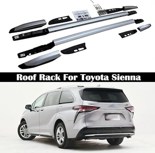 DRYFAL 2 Stück Auto Dachträger Längsstange für Toyota Sienna 2021 2022 2023 Aluminium Dachträger Vertikale Stange Transport Reisezubehör von DRYFAL