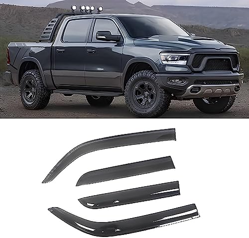 Regenabweiser Passend Für Dodge RAM 1500 2017-2022, Windabweiser Fensterblenden Fenster Regenschutz Deflector Markise Schild Vent Guard Zubehör von DRYFAL