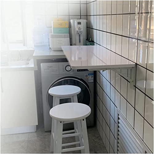 DRYIC Wandtisch, klappbar, schwimmende Schreibtische für kleine Räume, Regal, Küchenbank und Verwendung (Weiß, 80 x 40 cm) von DRYIC