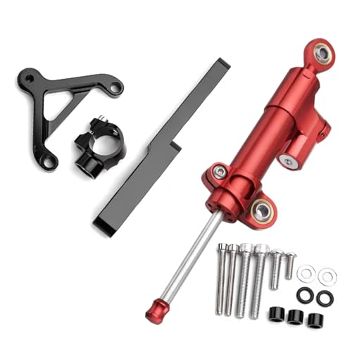 DRYIUBVF Kompatibel Mit CB1000R 2008-2016 Motorraddämpfer Lenkstabilisator Montagehalterung Unterstützung Lenkerstabilisator Einstellbar Lenkungsdämpfer Motorr(Red) von DRYIUBVF