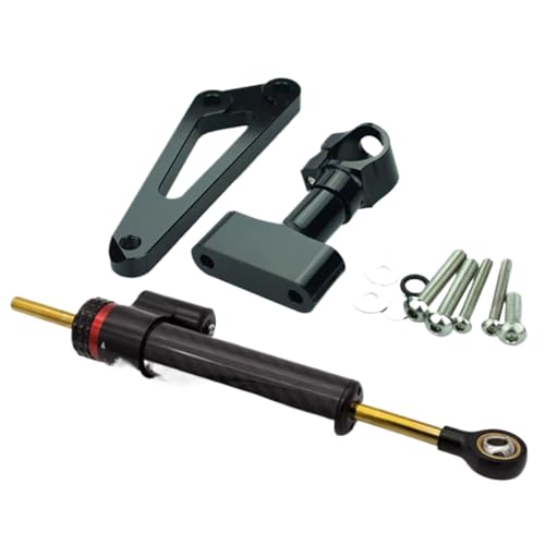 DRYIUBVF Kompatibel Mit CB600F Für Hornet 2007–2016 Motorrad Lenkungsdämpfer Stabilisator Halterungssatz Universelles Zubehör Lenkungsdämpfer Motorr(Black) von DRYIUBVF