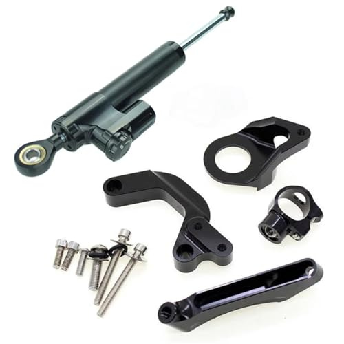 DRYIUBVF Kompatibel Mit Suzuki Für GSXR1000 2009–2015 Motorrad Dämpfer Lenkung Stabilisieren Halterungsunterstützung Universelles Zubehör Lenkungsdämpfer Motorr(Black) von DRYIUBVF