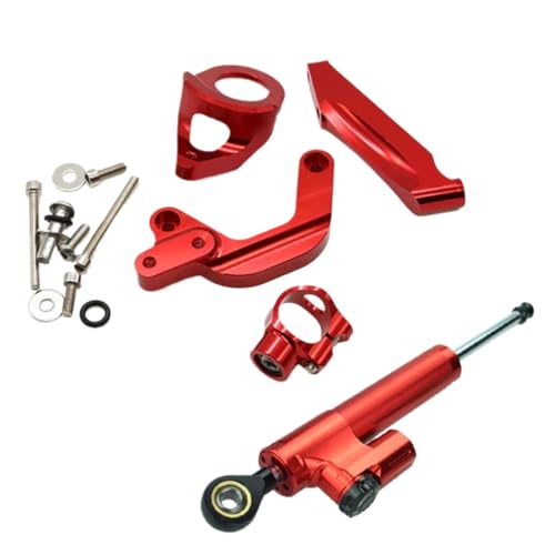 DRYIUBVF Kompatibel Mit Suzuki Für GSXR1000 2009–2015 Motorrad Dämpfer Lenkung Stabilisieren Halterungsunterstützung Universelles Zubehör Lenkungsdämpfer Motorr(Red) von DRYIUBVF