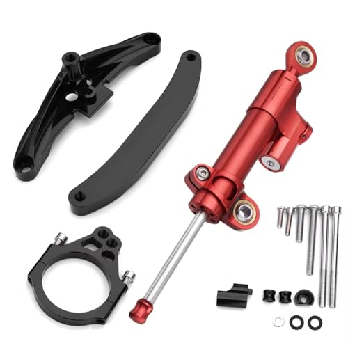 DRYIUBVF Kompatibel Mit Yamaha Für FZ1 2006–2015 Motorrad Dämpfer Lenkung Stabilisieren Montagehalterung Support Kit Teile Universelles Zubehör Lenkungsdämpfer Motorr(Red) von DRYIUBVF