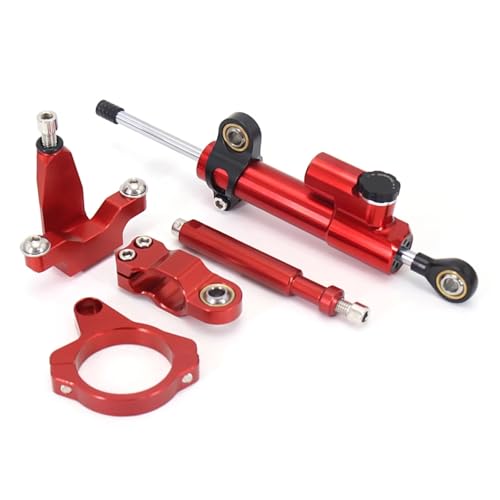 DRYIUBVF Kompatibel Mit Yamaha Für YZF R7 2021 2022 2023 Motorrad Lenkungsdämpfer Stabilisatorhalterung Lenkerabsorber Universal Lenkungsdämpfer Motorr(Red) von DRYIUBVF