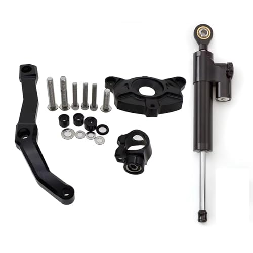 DRYIUBVF Kompatibel Mit Z1000 2010-2013 Motorrad Lenkungsdämpfer Stabilisierende Halterung Verstellbare Universal Zubehör Kit Teile Lenkungsdämpfer Motorr(Black) von DRYIUBVF