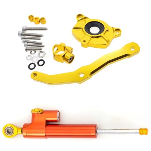 DRYIUBVF Kompatibel Mit Z1000 2010-2013 Motorrad Lenkungsdämpfer Stabilisierende Halterung Verstellbare Universal Zubehör Kit Teile Lenkungsdämpfer Motorr(Orange) von DRYIUBVF