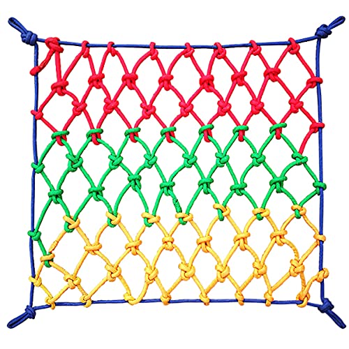 DRYNDA Kinder Anti-Fall Sicherheit Schutz Kletternetz,Außenbereich Kletternetz Für Kinder Nylon-Seil Spielplatz Baumhaus Play Giant Mesh Frachtnetze(Size:1x1M(3x3FT)) von DRYNDA