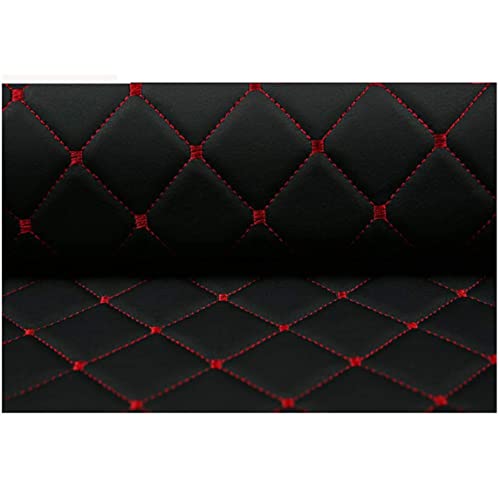 DRYNDA Kunstleder Gesteppter Stoff Leder Vinyl Stoff Gesteppter Bootsstoff Für Außenpolsterung Gesteppter Auto Dachhimmel Kopfteil Stoff Diamant 140cm Breit(Size:1.4x2m,Color:Schwarzes Quadrat) von DRYNDA