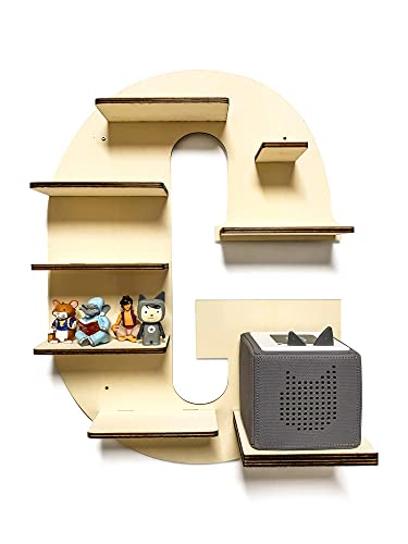 DIY Regal Buchstabe A-Z für die Musikbox passend für Toniebox Kinder Baby Zimmer zum selbst bemalen mit Wunschname tolles individuelles Geschenk zum Geburtstag zu Ostern Weihnachten (Buchstabe: G) von DRYSSON