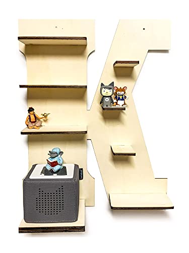 DIY Regal Buchstabe A-Z für die Musikbox passend für Toniebox Kinder Baby Zimmer zum selbst bemalen mit Wunschname tolles individuelles Geschenk zum Geburtstag zu Ostern Weihnachten (Buchstabe: K) von DRYSSON