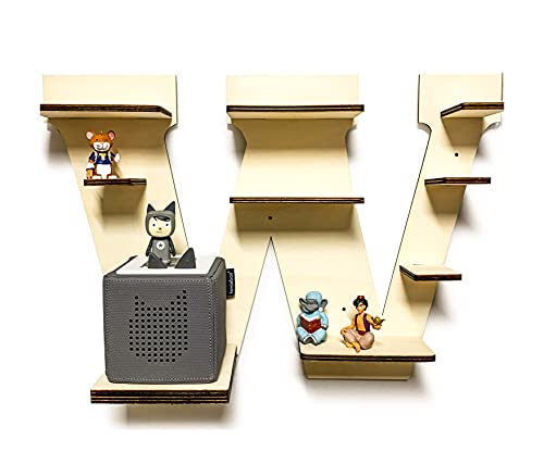 DIY Regal Buchstabe A-Z für die Musikbox passend für Toniebox Kinder Baby Zimmer zum selbst bemalen mit Wunschname tolles individuelles Geschenk zum Geburtstag zu Ostern Weihnachten (Buchstabe: W) von DRYSSON