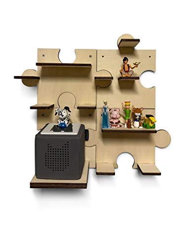 DIY Regal Puzzle Teil erweiterbar für die Musikbox passend für Toniebox Kinder Baby Zimmer zum selbst bemalen mit Wunschname tolles individuelles Geschenk Geburtstag von DRYSSON