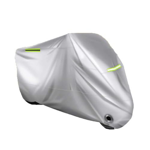 DRYUSFD Motorradabdeckungen für Ya-maha Aerox 50/100 1997–2007, Tarpaulin Staubdicht Wasserdicht Reflexstreifen Gummiband Outdoor-Schutz Allwetter Ganzjährig,Silver-L von DRYUSFD