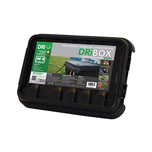 Outdoor DRiBOX - IP55 - Kabelschutzbox für sicheren Außenbetrieb von Weihnachtsbeleuchtung (Schwarz, M) von DRiBOX