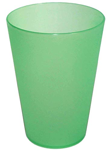 DS-Computerwelt 10 Plastik Trinkbecher max 0,4 l PVC-Becher Partybecher Polypropylen Ø 56-86 mm h=115 mm PP Mehrwegtrinkbecher stapelbar, spülmaschinenfest, bruchsicher, Farbe: grün von DS-Computerwelt