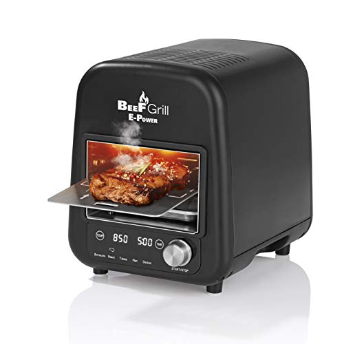 GOURMETmaxx Elektro Oberhitzegrill - Beef Maker | Elektrogrill mit LED-Display und Timer für Steaks, Filets etc. | Bis 850 °C für die perfekte Zubereitung von Fleisch [1600 Watt] von DS Produkte